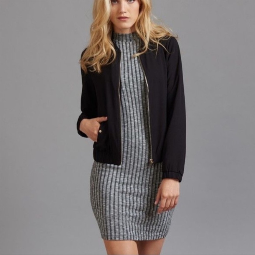 Dynamite Thin Black Bomber Jacket